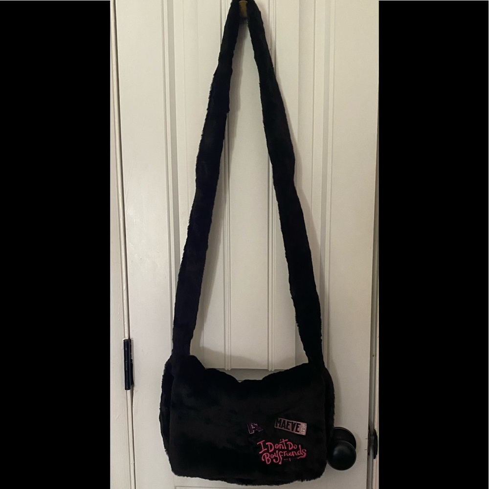 H&M black fur crossbody bag
